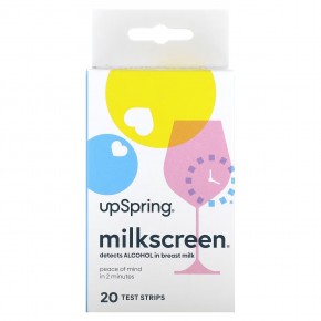UpSpring, Milkscreen, тест-полоски для выявления спирта в грудном молоке, 20 тест-полосок в Москве - eco-herb.ru | фото