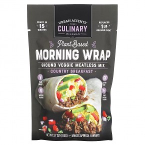 Urban Accents, Plant Based Morning Wrap, Ground Veggie Meatless Mix, Country Breakfast, 3.7 oz (105 g) - описание