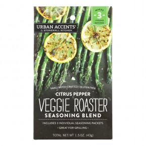 Urban Accents, Veggie Roaster Seasoning Blend, Citrus Pepper, 1.5 oz (43 g) - описание