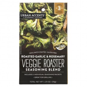 Urban Accents, Veggie Roaster Seasoning Blend, Roasted Garlic & Rosemary, 1.25 oz (35 g) - описание
