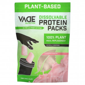 Vade Nutrition, Пакетики с растворимым белком, 100% заменитель растительной пищи, клубничный смузи, 607,6 г (1,34 фунта) в Москве - eco-herb.ru | фото