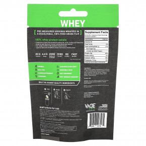 Vade Nutrition, Пакетики с растворимым протеином, 100% изолят сыворотки, капучино, 24,8 г (0,05 фунта) (Товар снят с продажи) в Москве - eco-herb.ru | фото