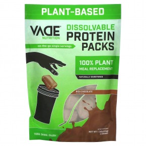 Vade Nutrition, Plant-Based Dissolvable Protein Packs, Rich Chocolate, 1.36 lbs (616 g) в Москве - eco-herb.ru | фото
