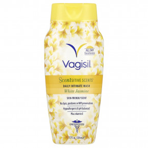 Vagisil, Scentsitive Scents®, ежедневное средство для интимной гигиены, белый жасмин, 354 мл (12 жидк. унц.) - описание | фото