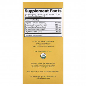 VAHDAM India, Infusions, куркума и ашваганда, без кофеина, 18 пакетиков для заваривания, 32,4 г (1,14 унции) в Москве - eco-herb.ru | фото