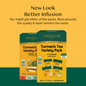 VAHDAM India, Infusions, травяной чай, набор из куркумы, без кофеина, 20 пакетиков для заваривания, 36 г (1,27 унции) в Москве - eco-herb.ru | фото