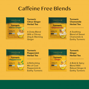 VAHDAM India, Infusions, травяной чай, набор из куркумы, без кофеина, 20 пакетиков для заваривания, 36 г (1,27 унции) в Москве - eco-herb.ru | фото