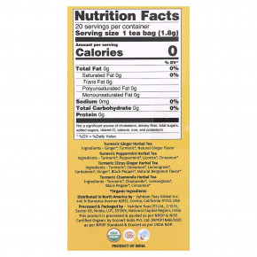 VAHDAM India, Infusions, травяной чай, набор из куркумы, без кофеина, 20 пакетиков для заваривания, 36 г (1,27 унции) в Москве - eco-herb.ru | фото