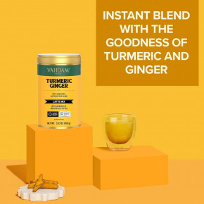 VAHDAM India, смесь для латте, куркума и имбирь, без кофеина, 100 г (3,53 унции) в Москве - eco-herb.ru | фото