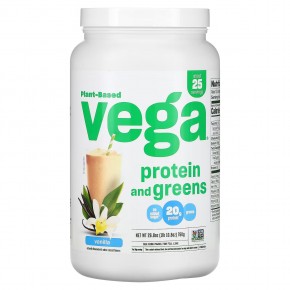 Vega, протеин на растительной основе и зелень, со вкусом ванили, 760 г (26,8 унции) в Москве - eco-herb.ru | фото