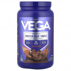 Vega, Essential, Protein Made Simple, растительный протеин, со вкусом шоколада, 1,03 кг (2 фунта 4,3 унции) - описание | фото