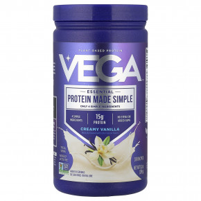 Vega, Essential Protein Made Simple, растительный протеин, со вкусом ванили, 259 г (9,2 унции) - описание | фото