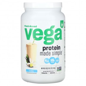 Vega, На растительной основе, Protein Made Simple, ваниль, 2 фунта (3,7 унции) в Москве - eco-herb.ru | фото
