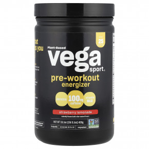 Vega, Plant-Based Sport®, перед тренировкой, клубничный лимонад, 455 г (16,1 унции) в Москве - eco-herb.ru | фото