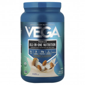 Vega, премиальный комплекс All-In-One Nutrition, кокос и миндаль, 687 г (1 фунт, 8,3 унции) - описание