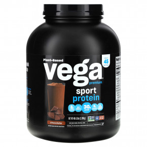 Vega, Sport, растительный протеин премиального качества, со вкусом шоколада, 1,98 кг (4 фунта 5,9 унции) - описание | фото