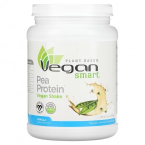 VeganSmart, Pea Protein, веганский шейк, ваниль, 540 г - описание