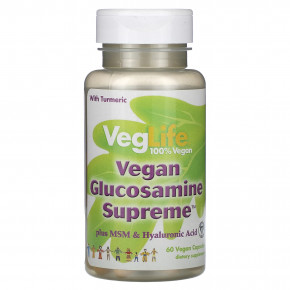 VegLife, Vegan Glucosamine Supreme, 60 веганских капсул - описание | фото