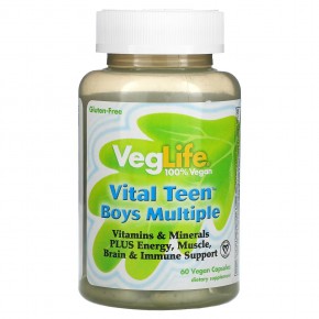 VegLife, Vital Teen, витаминный комплекс для мальчиков, 60 растительных капсул в Москве - eco-herb.ru | фото