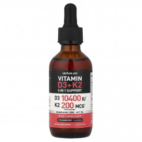 Venture Pal, витамины D3 и K2, с клубникой, 60 мл (2 жидк. унции) в Москве - eco-herb.ru | фото