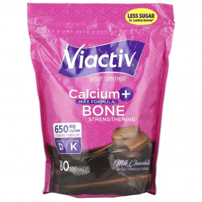 Viactiv, кальций для укрепления костей, Max Formula, со вкусом молочного шоколада, 180 жевательных таблеток - описание | фото