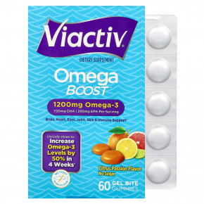 Viactiv, Omega Boost, со вкусом цитрусовых, 1200 мг, 60 жевательных мармеладок (600 мг в 1 жевательной таблетке) в Москве - eco-herb.ru | фото