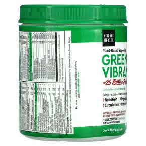 Vibrant Health, Green Vibrance + 25 млрд пробиотиков, версия 21.0, 165 г (5,82 унции) в Москве - eco-herb.ru | фото