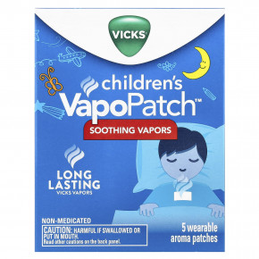 Vicks, VapoPatch ™ для детей, 5 носимых ароматических патчей - описание | фото