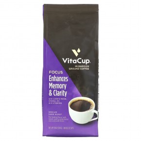 VitaCup, Focus Mushroom Coffee, молотый, средней темной обжарки, 284 г (10 унций) в Москве - eco-herb.ru | фото