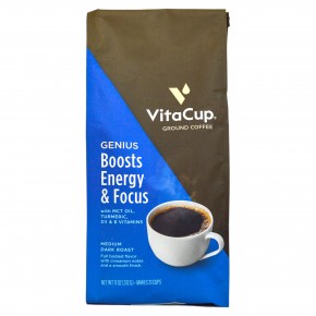VitaCup, Genius, молотый кофе, средне-темная обжарка, 312 г (11 унций) в Москве - eco-herb.ru | фото