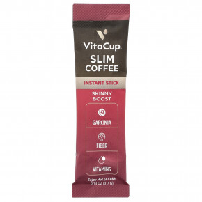 VitaCup, Растворимый кофе Slim, средней обжарки, 10 стиков на одну порцию, 3,7 г (0,13 унции) в Москве - eco-herb.ru | фото