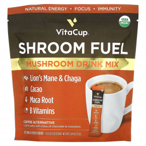 VitaCup, Shroom Fuel, грибная смесь для приготовления напитка, 24 порционных палочки по 3 г (0,11 унции) в Москве - eco-herb.ru | фото