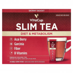 VitaCup, Slim Instant Tea, чай улун премиум-класса, 24 шт. На одну порцию, по 2,65 г (0,09 унции) - описание | фото