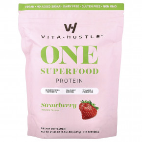 VitaHustle, One Superfood Protein, со вкусом клубники, 619 г (1,36 фунта) - подробнее VitaHustle, One Superfood Protein, со вкусом клубники, 619 г (1,36 фунта) - описание