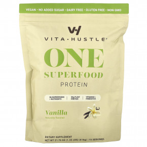 VitaHustle, One Superfood Protein, ванильный вкус, 616 г (1,35 фунта) - подробнее VitaHustle, One Superfood Protein, ванильный вкус, 616 г (1,35 фунта) - описание