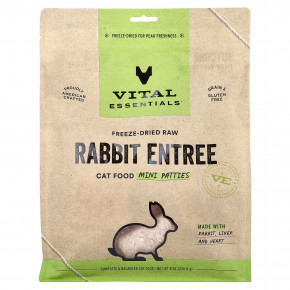 Vital Essentials, сублимированный сырой корм для кошек, блюдо из кролика, 226,8 г (8 унций) - описание | фото
