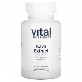 Vital Nutrients, Экстракт кавы, 60 веганских капсул - описание | фото