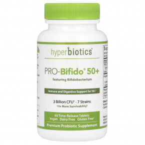 Vital Nutrients, Hyperbiotics®, PRO-Bifido® 50+, 3 млрд КОЕ, 60 таблеток с замедленным высвобождением в Москве - eco-herb.ru | фото