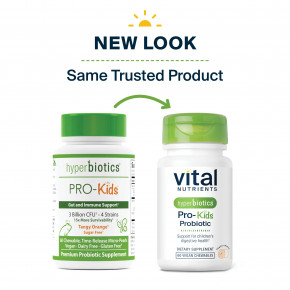 Vital Nutrients, Hyperbiotics®, пробиотик Pro-Kids®, пикантный апельсин, 60 веганских жевательных таблеток в Москве - eco-herb.ru | фото