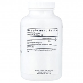 Vital Nutrients, Магний, глицинат + малат, 240 мг, 200 веганских капсул (120 мг на капсулу) в Москве - eco-herb.ru | фото
