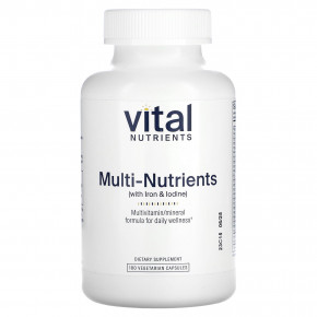 Vital Nutrients, Мультиэлементы (с железом и йодом), 180 вегетарианских капсул в Москве - eco-herb.ru | фото