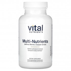 Vital Nutrients, мультипитательные вещества без бора, меди и железа, 120 вегетарианских капсул в Москве - eco-herb.ru | фото