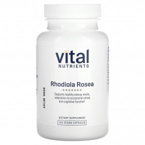 Vital Nutrients, Родиола розовая, 120 веганских капсул (200 мг на капсулу) - описание | фото
