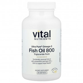 Vital Nutrients, Ultra Pure® Omega-3, рыбий жир 800, лимон, 90 мягких таблеток в Москве - eco-herb.ru | фото