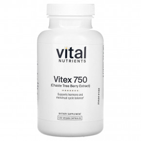 Vital Nutrients, Vitex 750, 750 мг, 120 веганских капсул - описание | фото