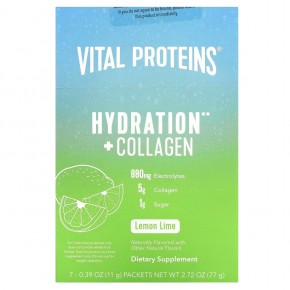 Vital Proteins, Hydration + Collagen, лимон и лайм, 7 пакетиков по 11 г (0,39 унции) в Москве - eco-herb.ru | фото