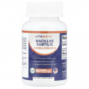 Vitamatic, Bacillus Subtilis, 60 капсул с гипромеллозой DRcaps® - описание | фото