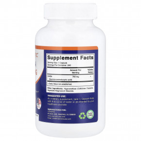 Vitamatic, Габа, 750 мг, 240 растительных капсул в Москве - eco-herb.ru | фото