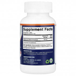 Vitamatic, Кофеин, 200 мг, 250 таблеток в Москве - eco-herb.ru | фото