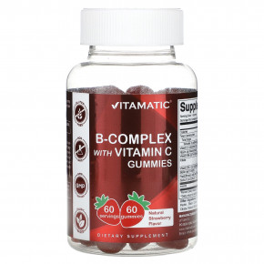 Vitamatic, Комплекс витаминов группы B с витамином C, жевательные мармеладки, клубника, 60 жевательных таблеток в Москве - eco-herb.ru | фото